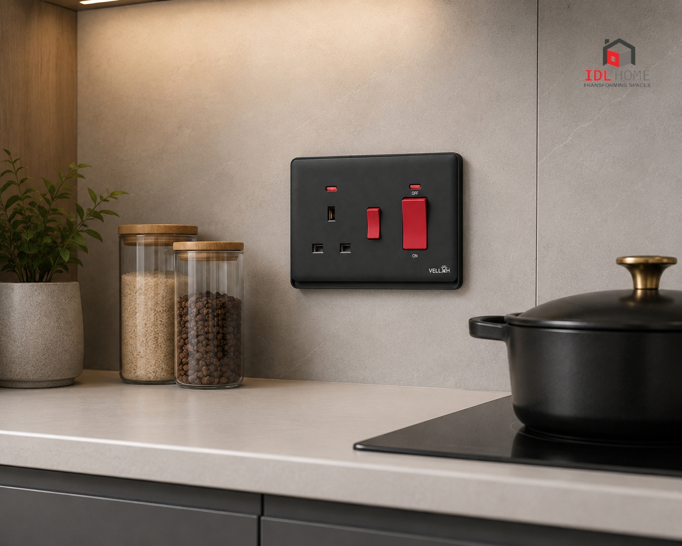 Cooker socket unit - Black