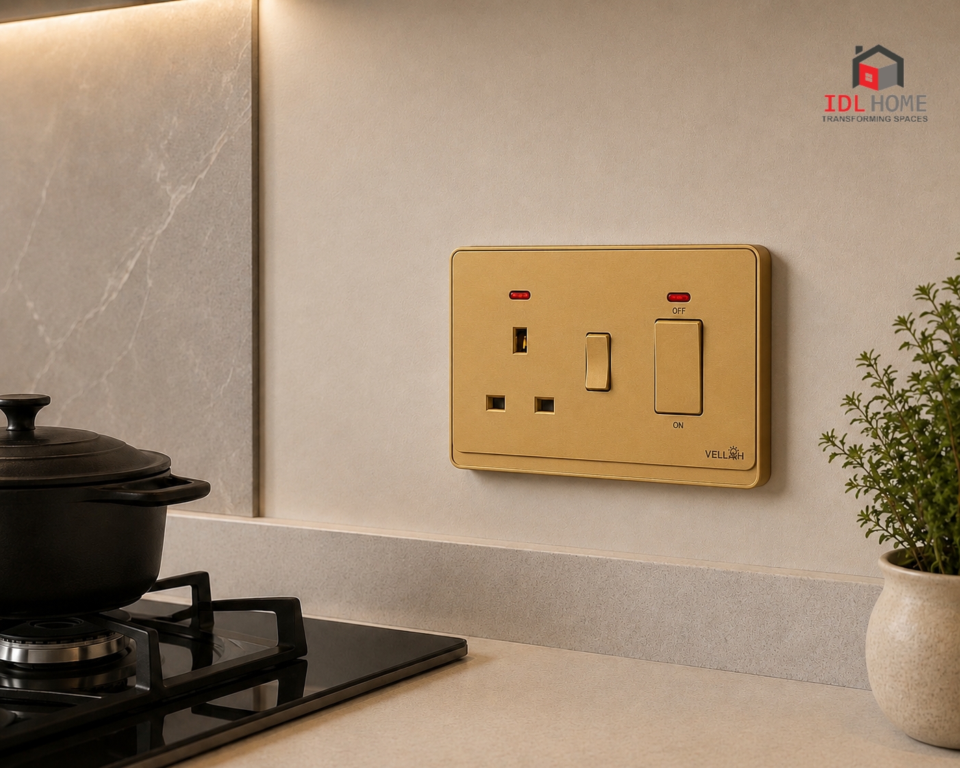 Cooker socket unit - Gold