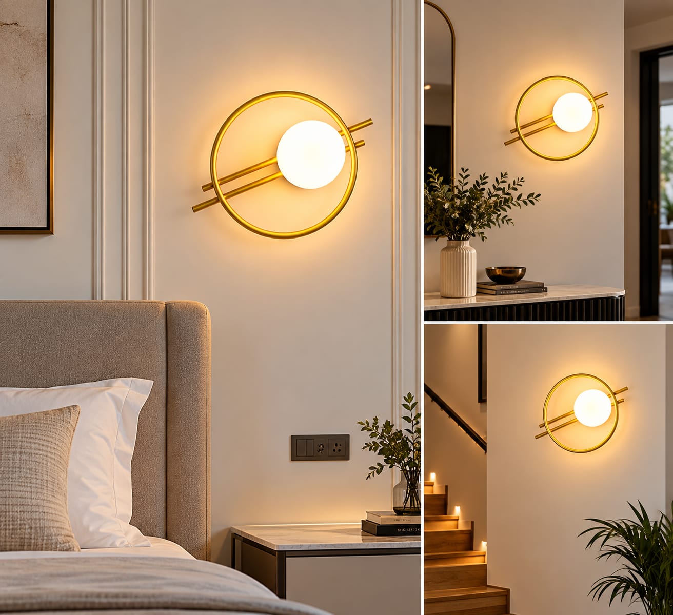 Geometric ring wall sconce