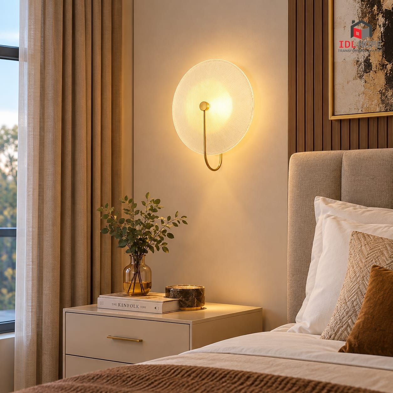 Nordic  circular glass disc wall light