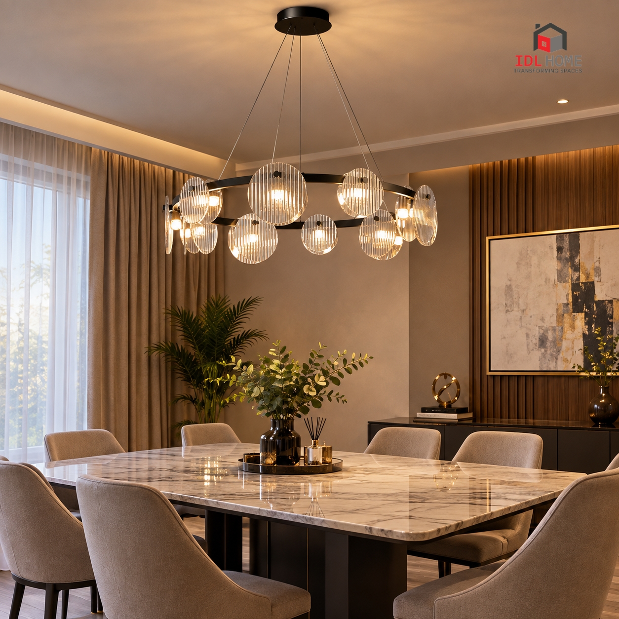 Foliole ring chandelier