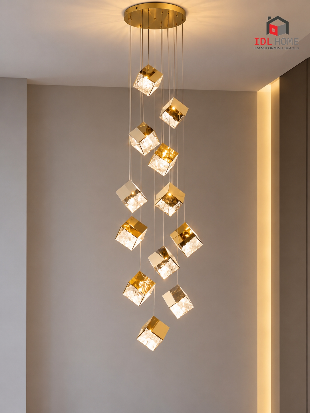 Luxe Cascade crystal chandelier