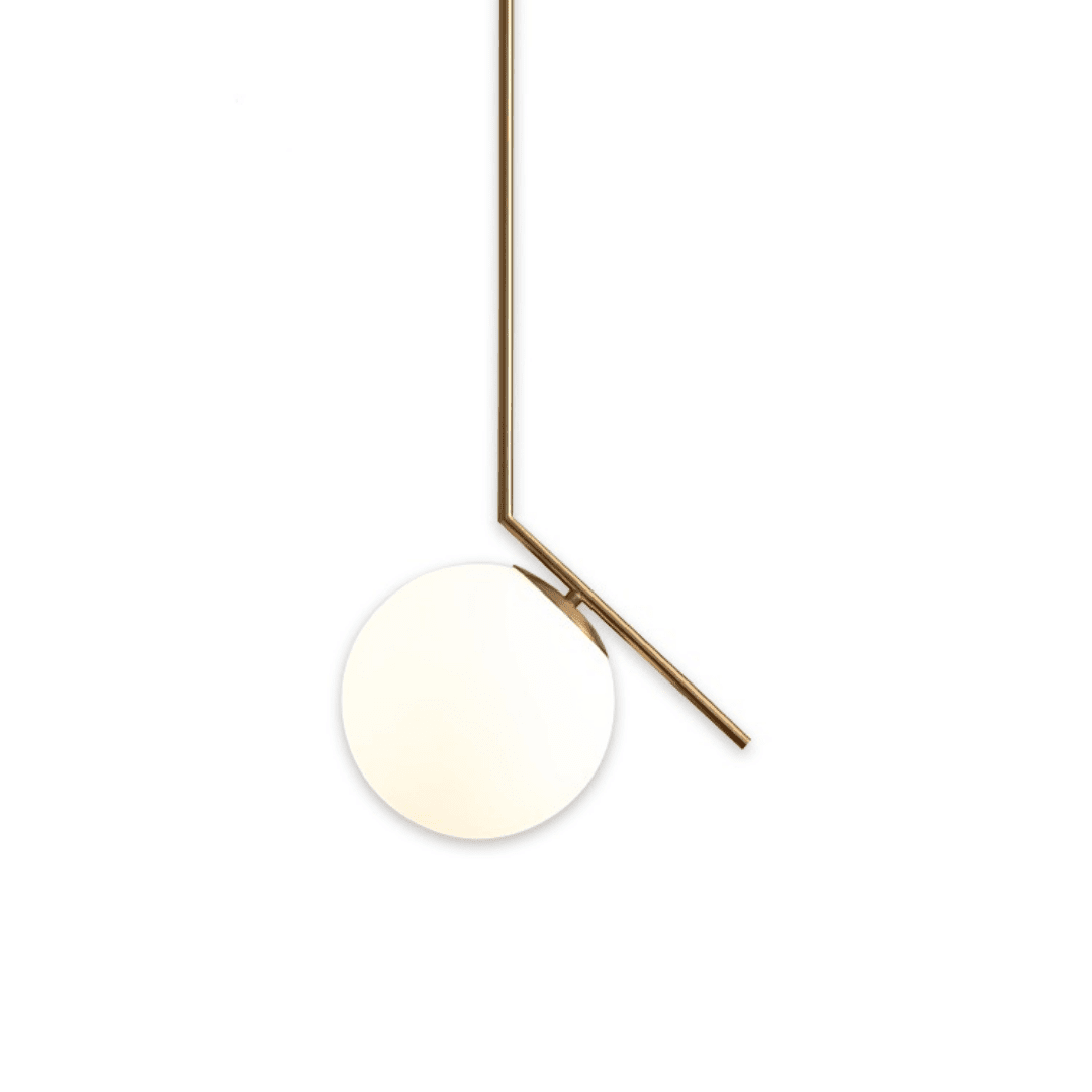 milky white glass angled pendant light