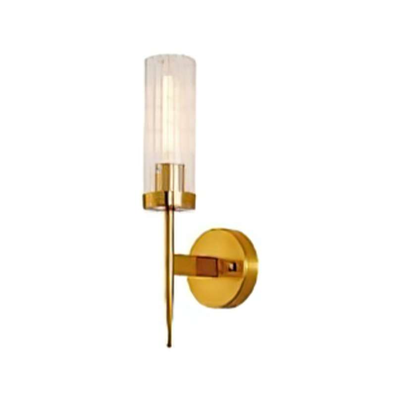 Fluted modern glass and metal wall lamp