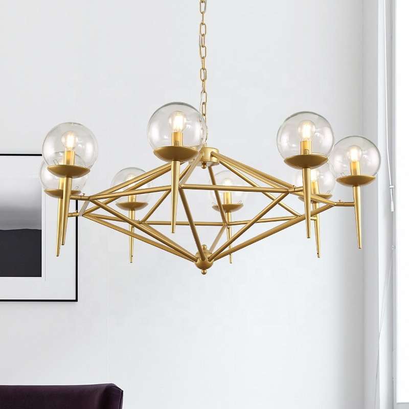 6-Light Modern Glass Chandelier