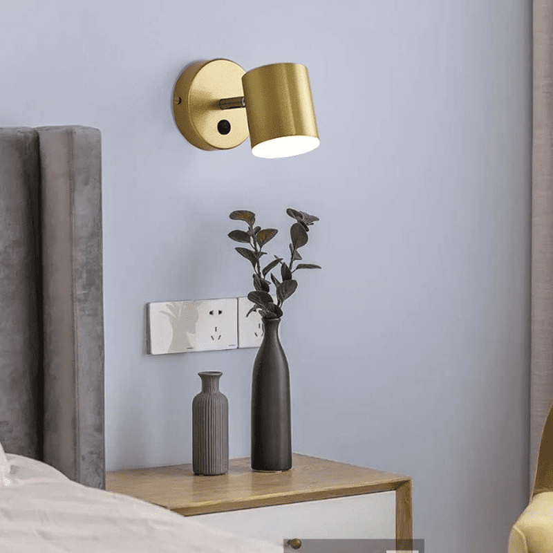 LED Gold wall light with switch