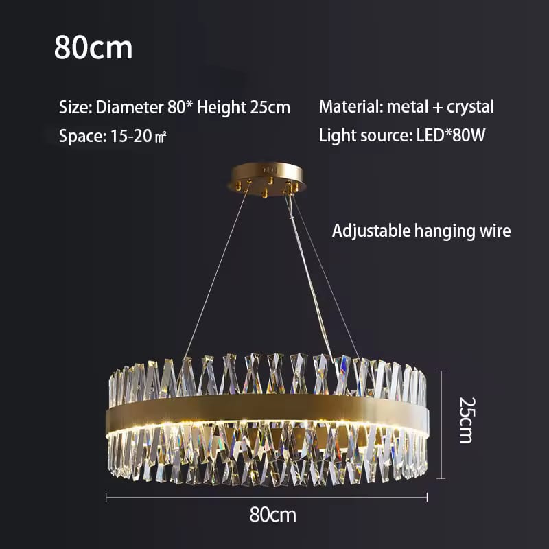 Round Crystal Statement Light
