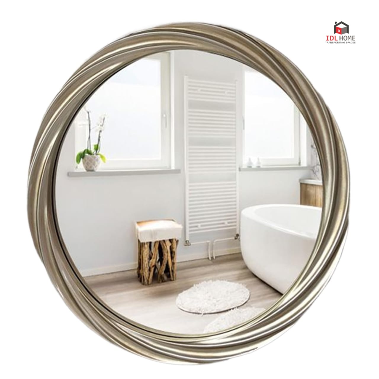 Ivory Loop Round Mirror