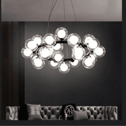 Modern black Bubbled wreath chandelier